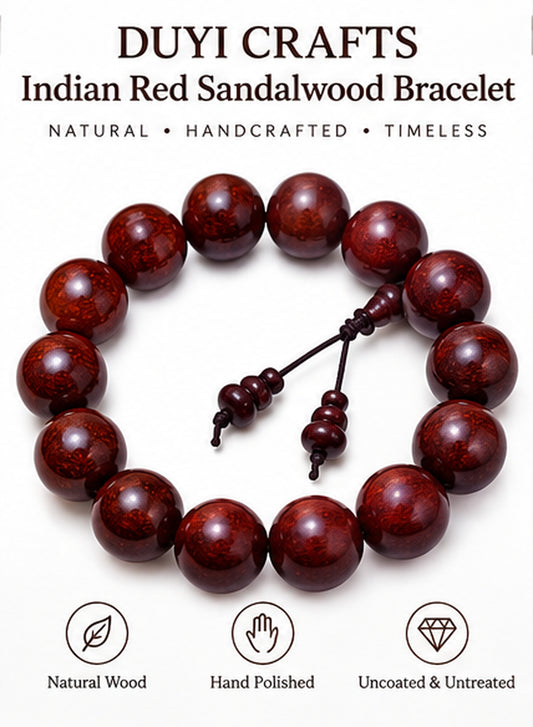 Indian Red Sandalwood Bead Bracelet, 15 mm, 15 Beads product image 2