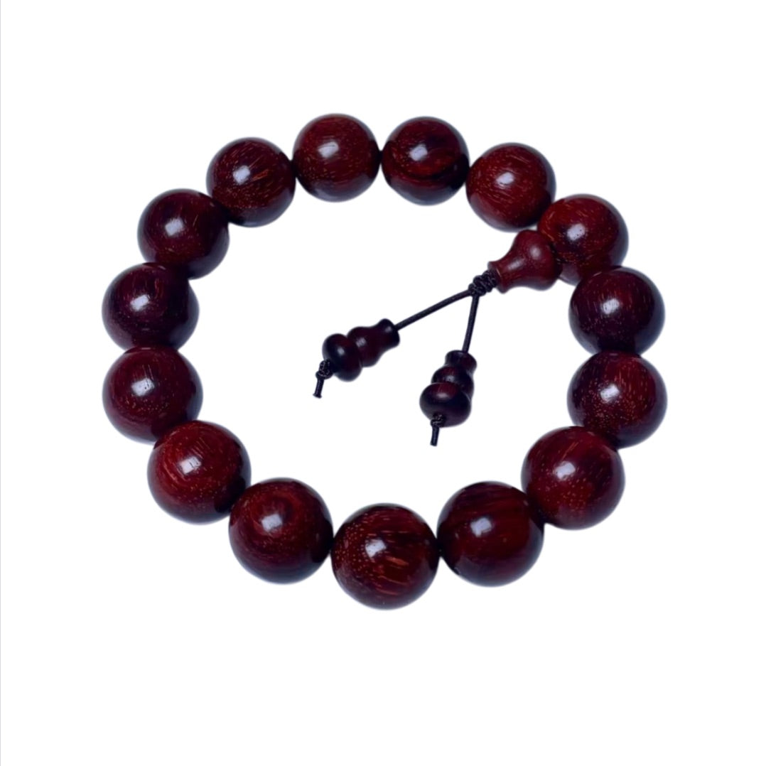 DUYI CRAFTS 15mm Indian red sandalwood bead bracelet