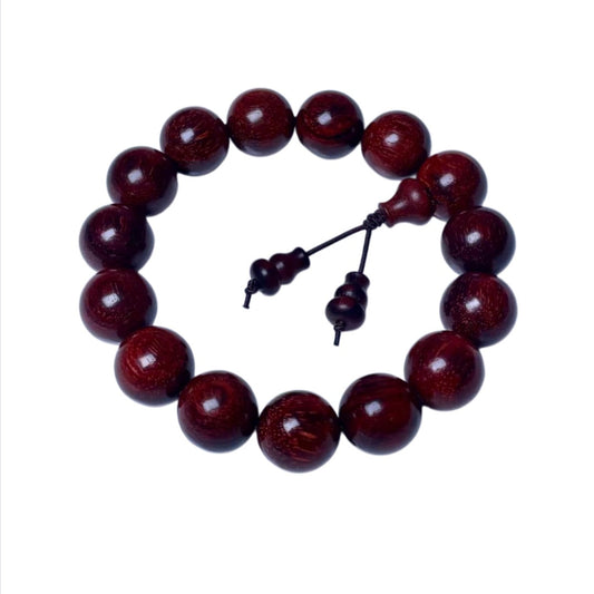 DUYI CRAFTS 15mm Indian red sandalwood bead bracelet