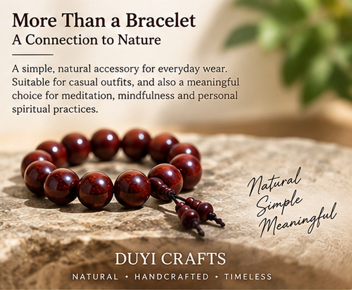 Indian Red Sandalwood Bead Bracelet, 15 mm, 15 Beads product image 7