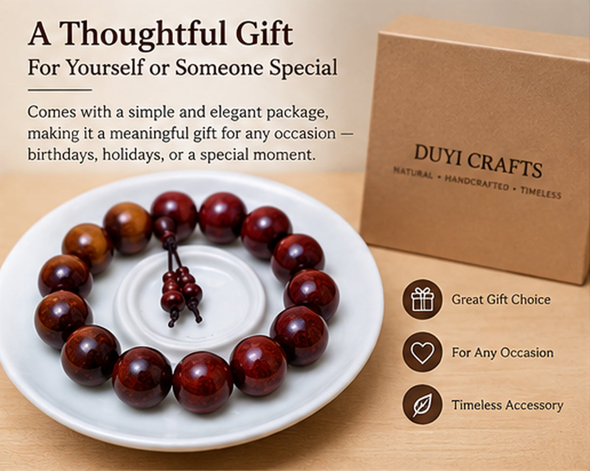 Indian Red Sandalwood Bead Bracelet, 15 mm, 15 Beads product image 8