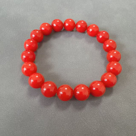 Authentic Sichuan Red Agate Bracelet – 10mm Round Beads, 19 Beads, Natural Gemstone Jewelry for Women