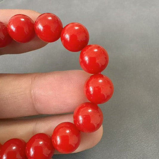 Authentic Sichuan Red Agate Bracelet – 10mm Round Beads, 19 Beads, Natural Gemstone Jewelry for Women