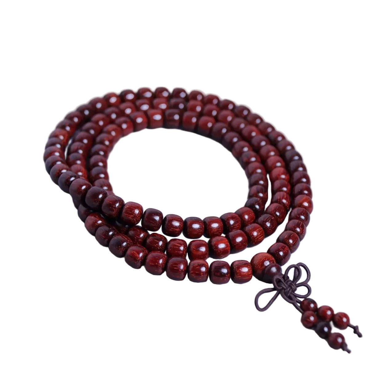 Handcrafted Pterocarpus santalinus Wooden Necklace & Multi-Wrap Bracelet