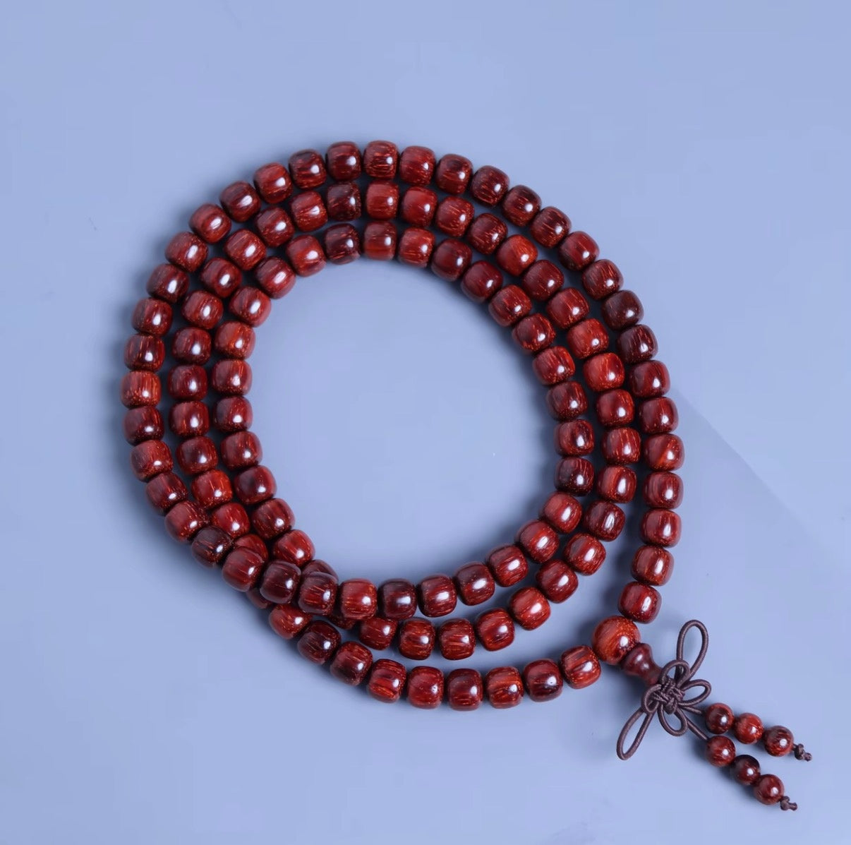 DUYI CRAFTS Indian Red Sandalwood 6*7mm 108 Bead Mala