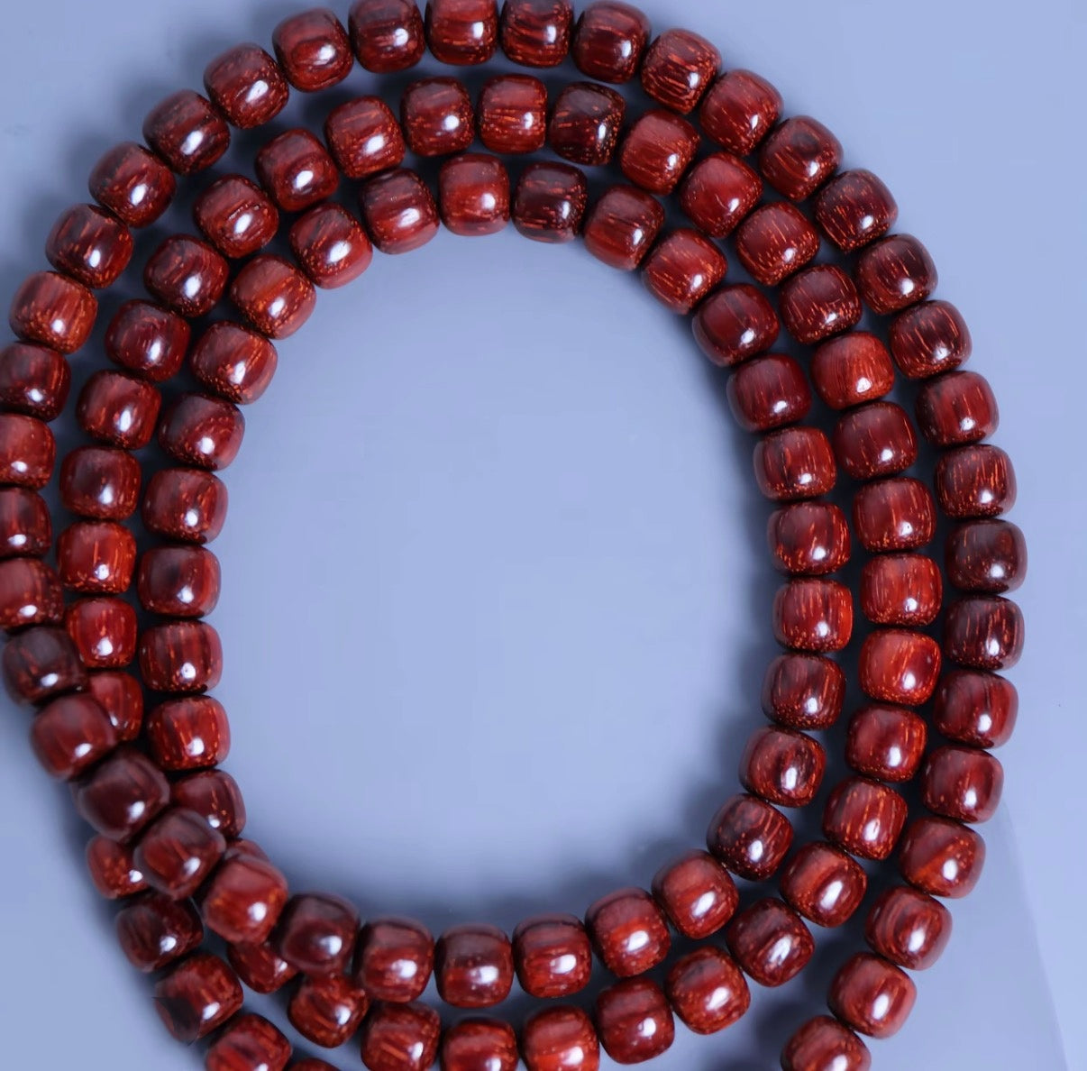 DUYI CRAFTS Indian Red Sandalwood 6*7mm 108 Bead Mala