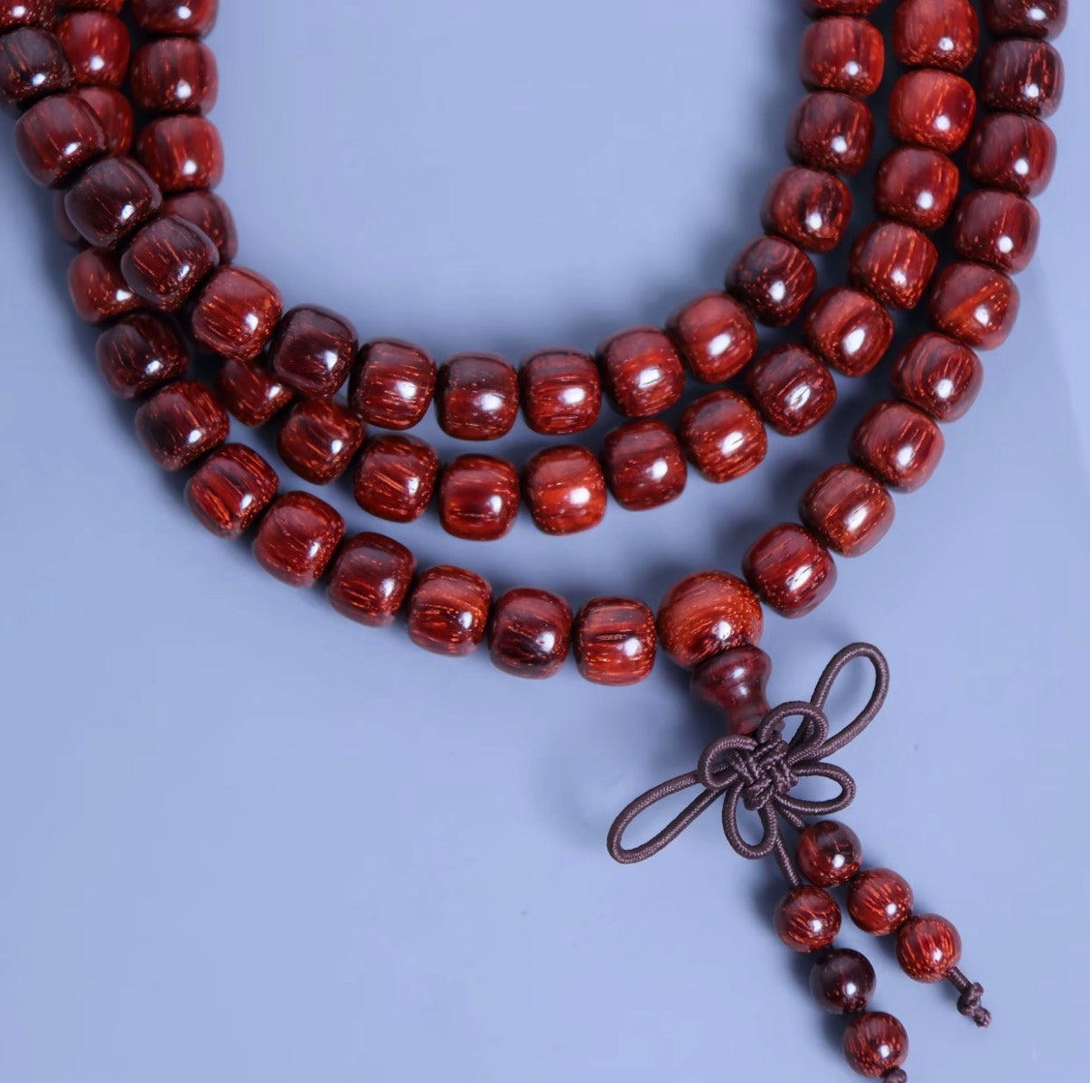DUYI CRAFTS Indian Red Sandalwood 6*7mm 108 Bead Mala
