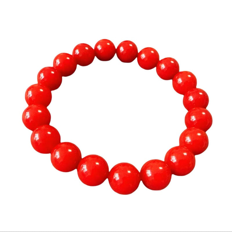 Authentic Sichuan Red Agate Bracelet – 10mm Round Beads, 19 Beads, Natural Gemstone Jewelry for Women