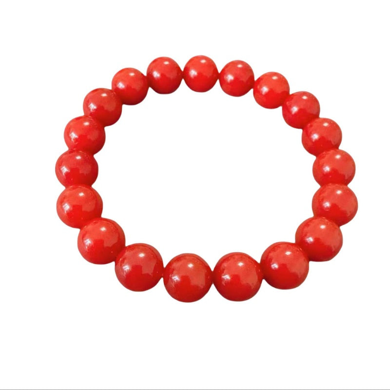 Authentic Sichuan Red Agate Bracelet – 10mm Round Beads, 19 Beads, Natural Gemstone Jewelry for Women