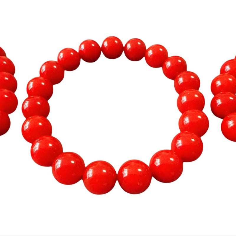 Authentic Sichuan Red Agate Bracelet – 10mm Round Beads, 19 Beads, Natural Gemstone Jewelry for Women